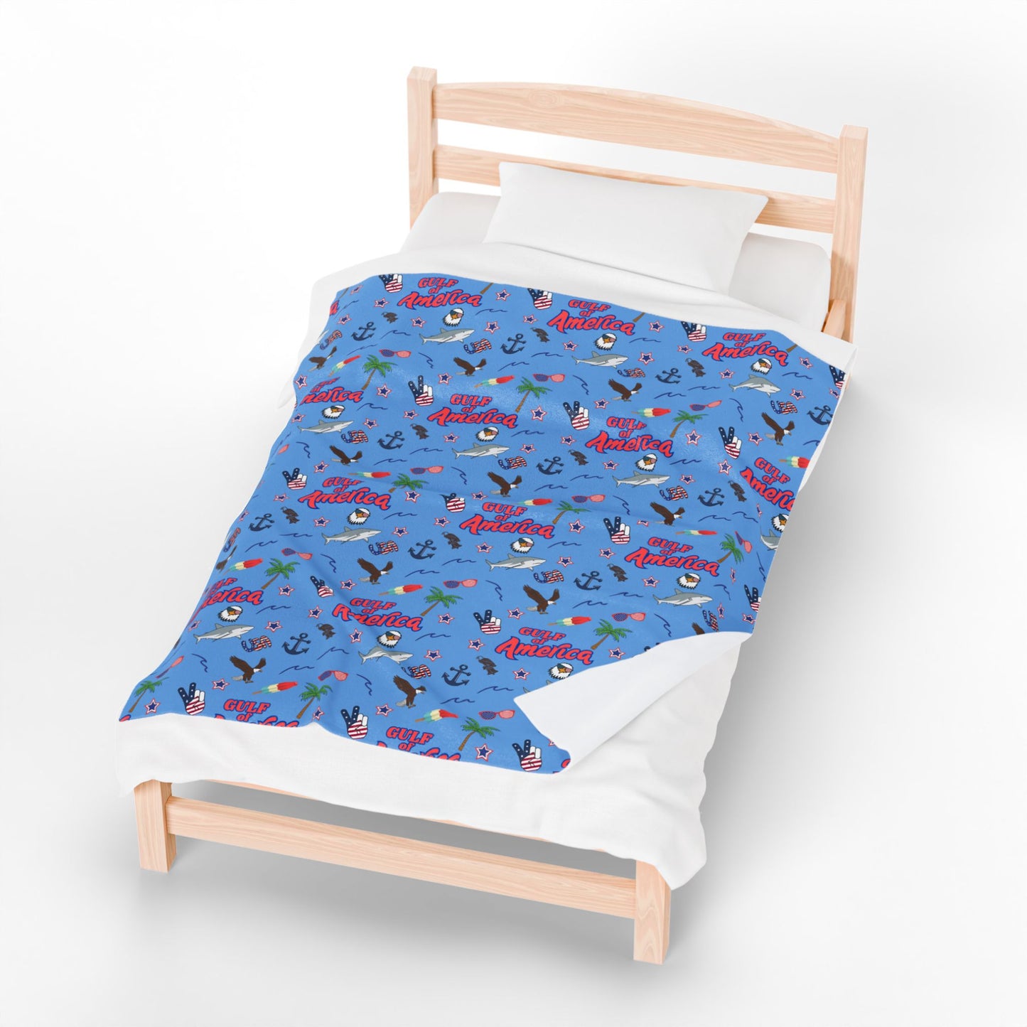 Gulf of America Plush Velveteen Blanket