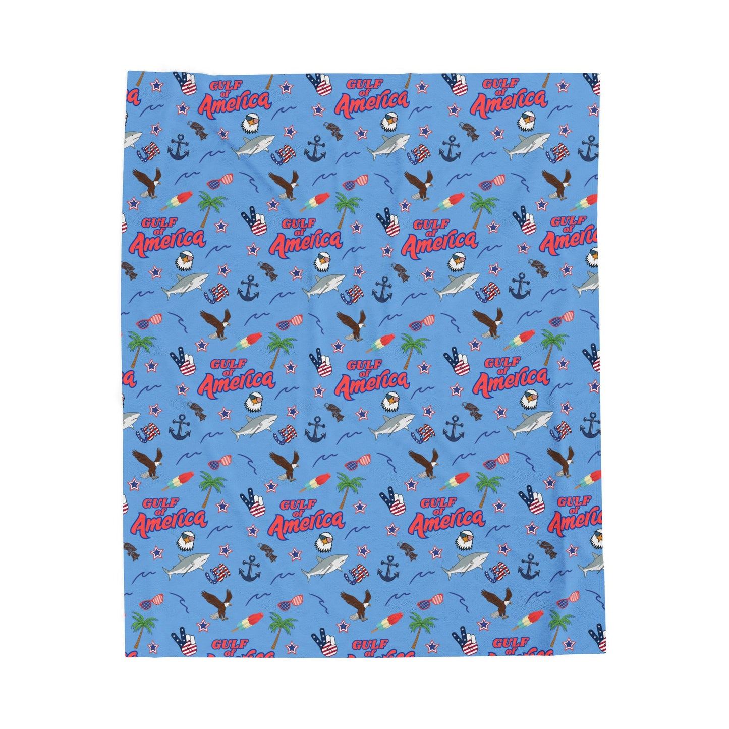 Gulf of America Plush Velveteen Blanket