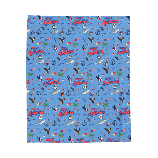 Gulf of America Plush Velveteen Blanket