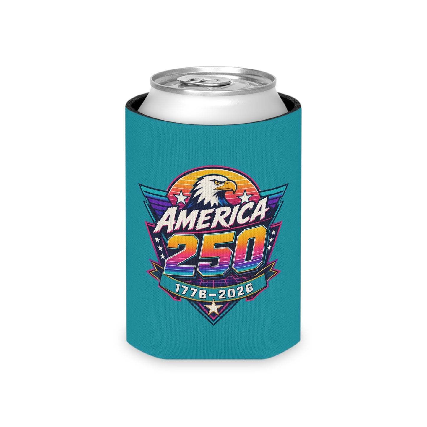 America 250 Retro Can Cooler – 1776-2026 Retro Beer Koozie