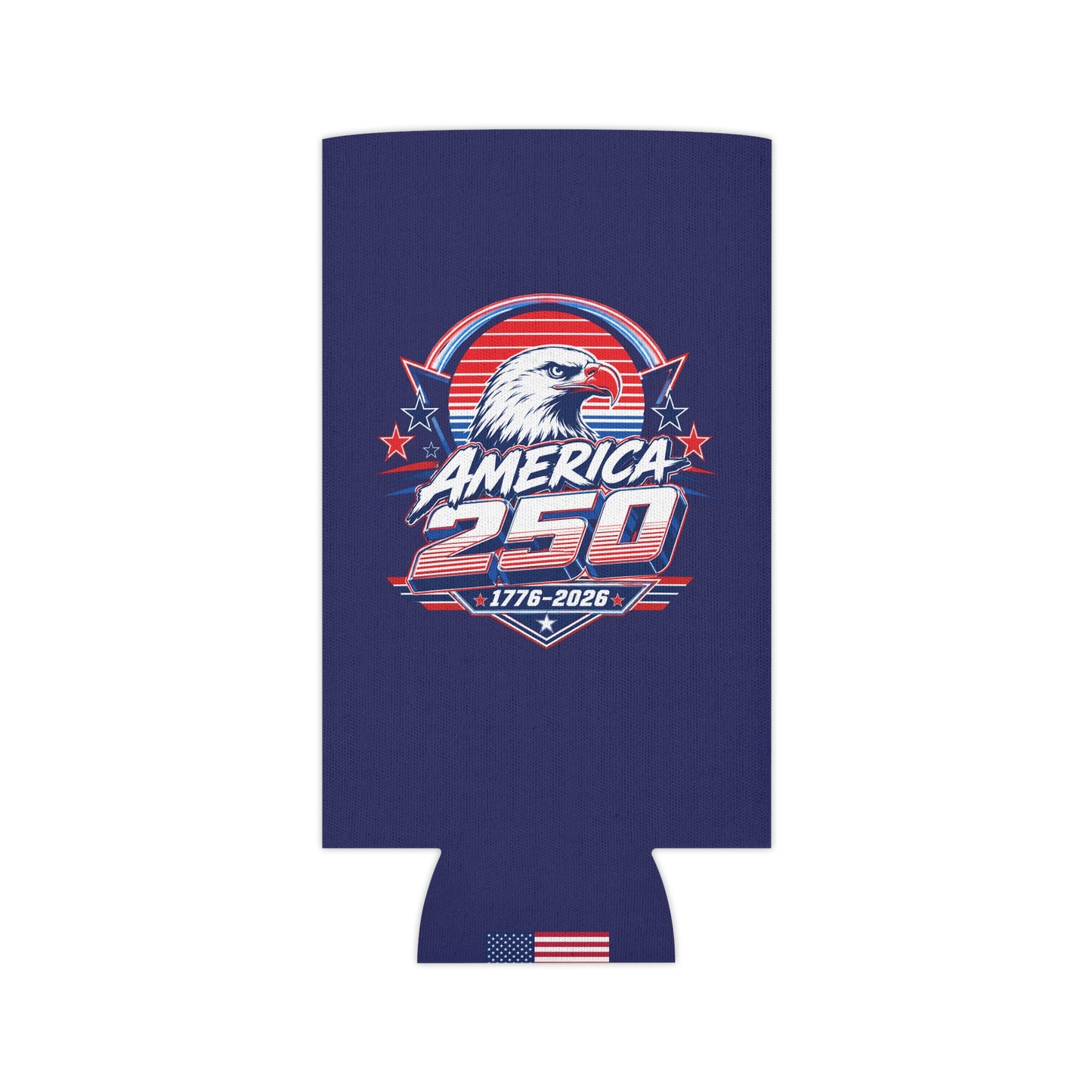 America 250 Can Cooler – 1776-2026 Eagle Patriotic Beer Koozie
