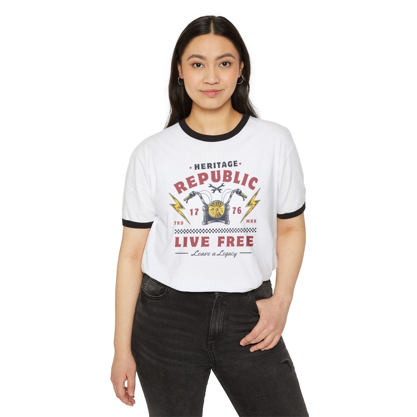 Heritage Republic Retro Moto Ringer Tee