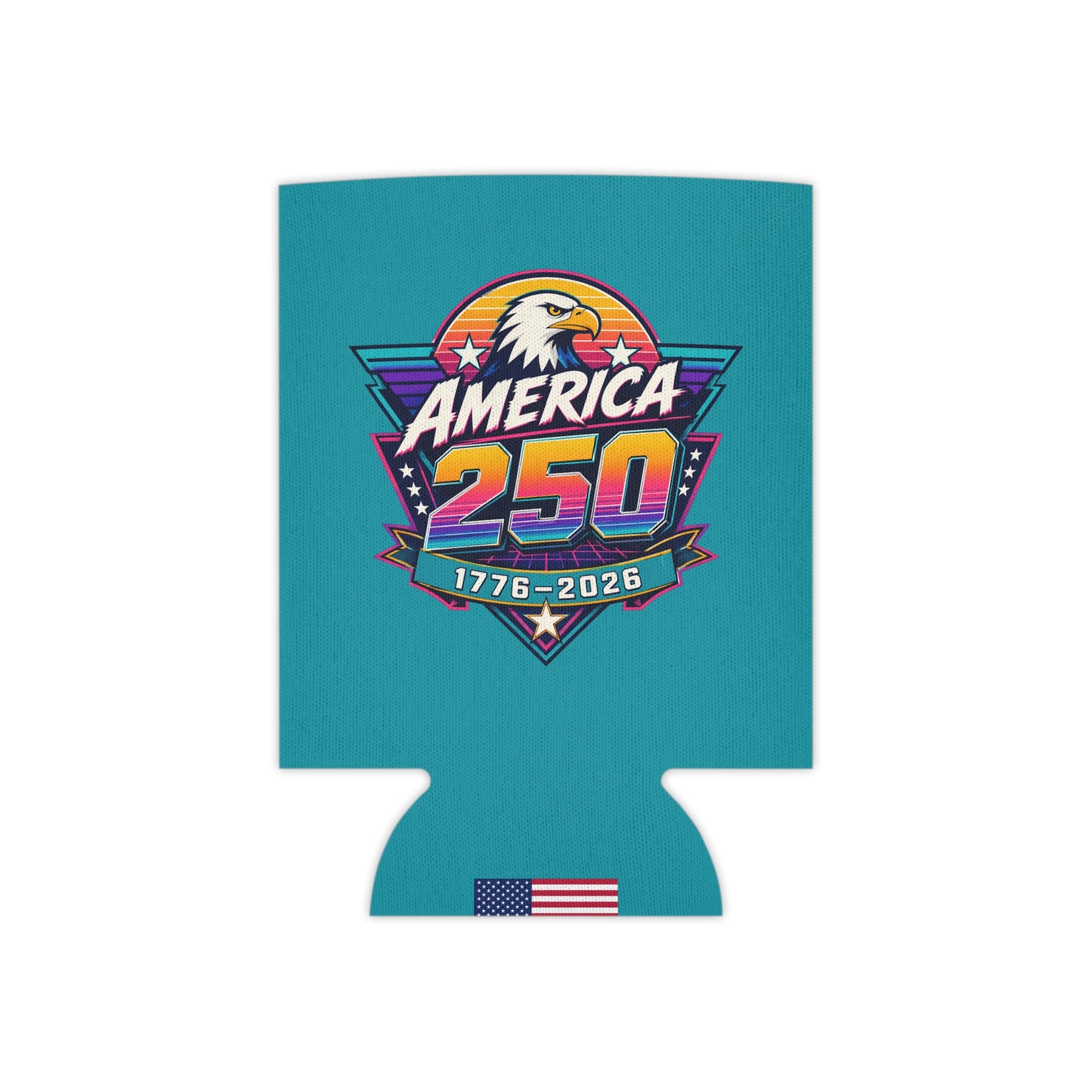 America 250 Retro Can Cooler – 1776-2026 Retro Beer Koozie