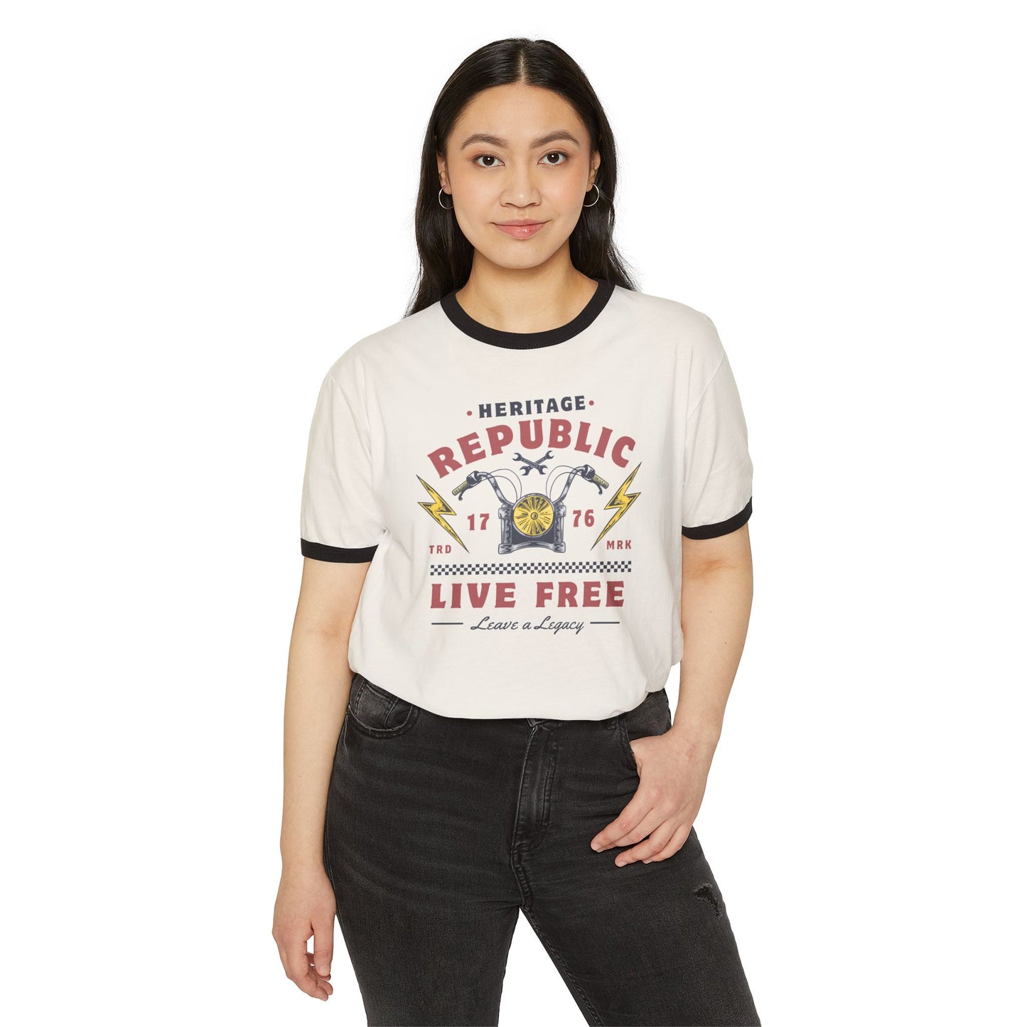 Heritage Republic Retro Moto Ringer Tee