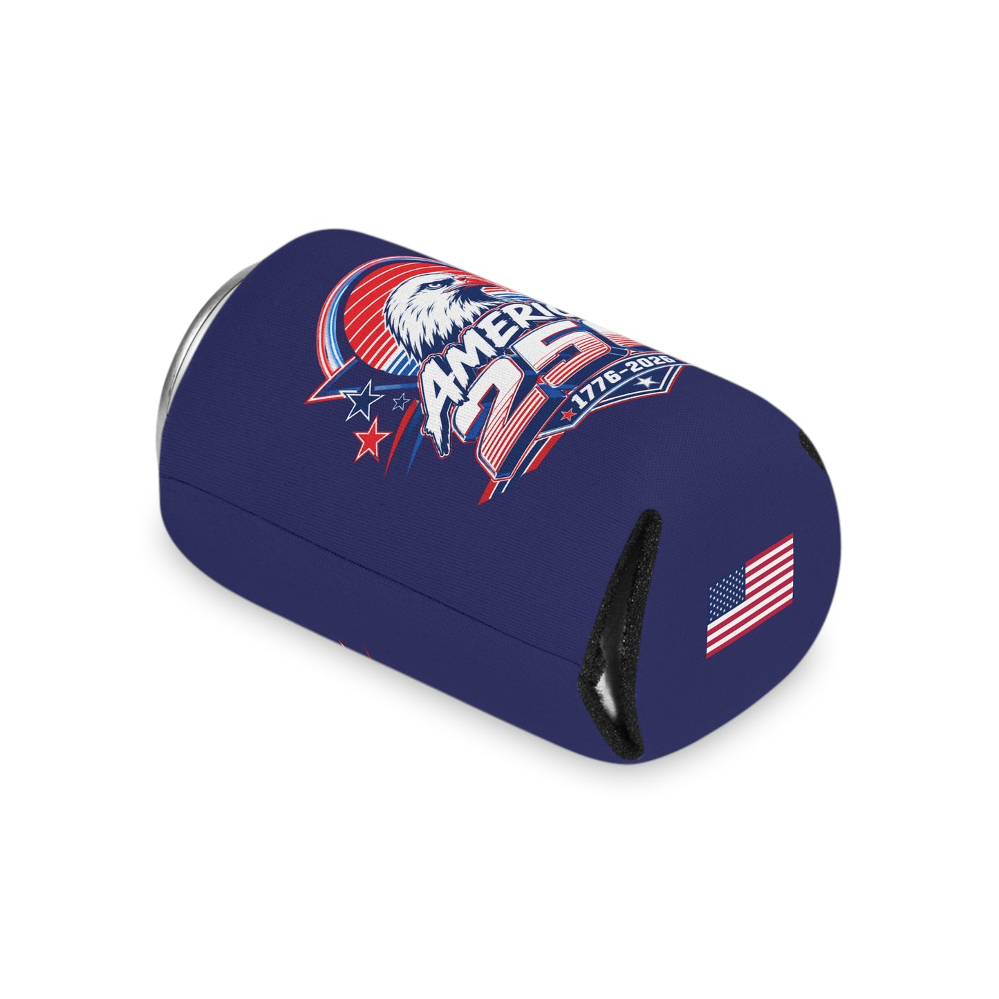 America 250 Can Cooler – 1776-2026 Eagle Patriotic Beer Koozie
